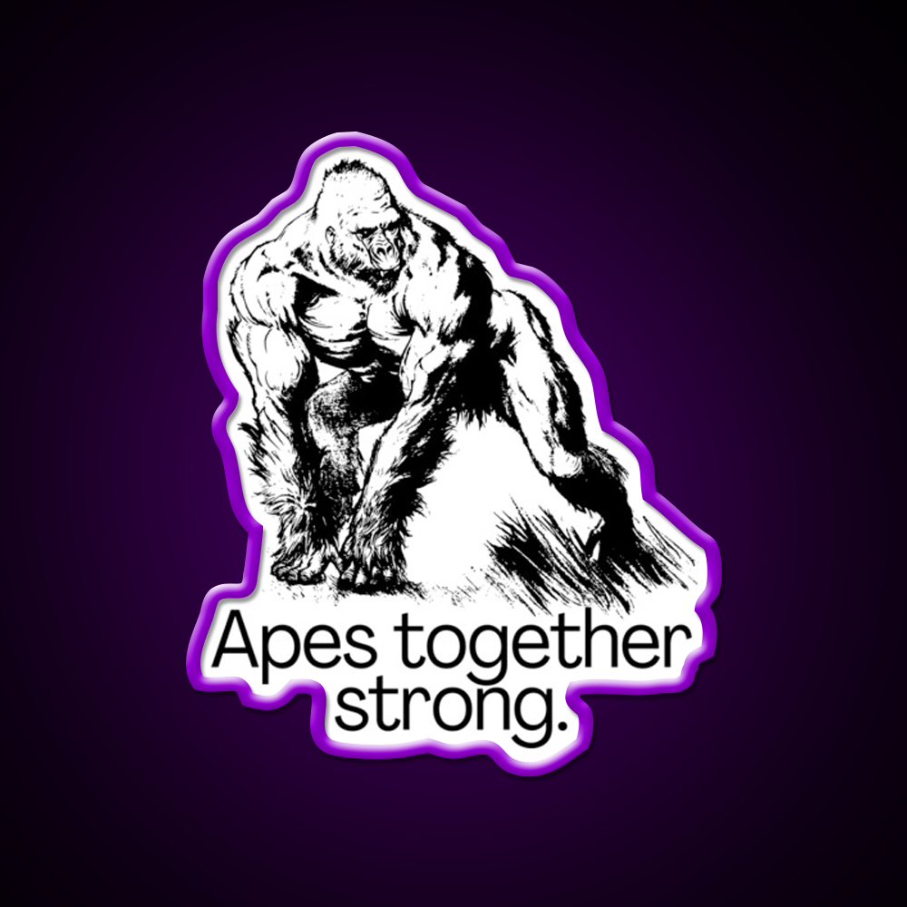 Apes Together Strong Gym Fitness Led Neon Sign Rgb Color