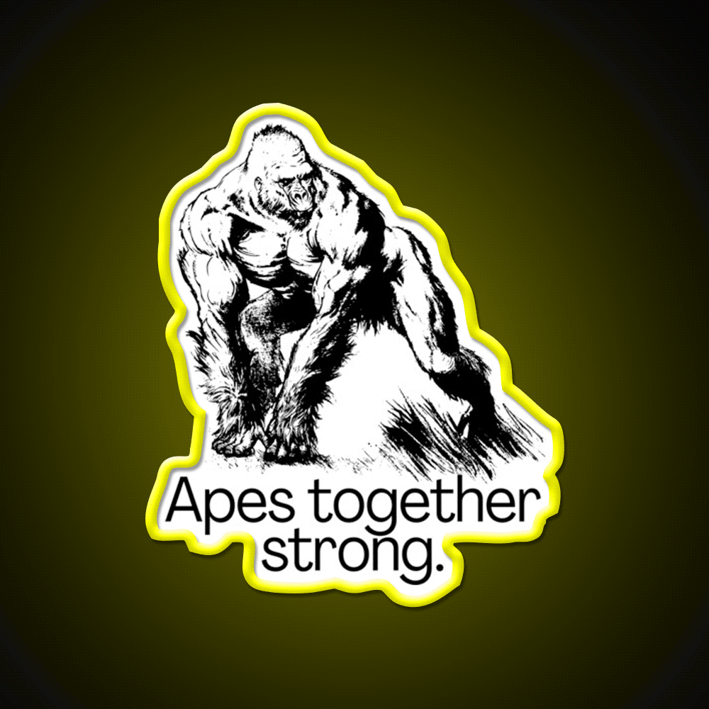 Apes Together Strong Gym Fitness Led Neon Sign Rgb Color