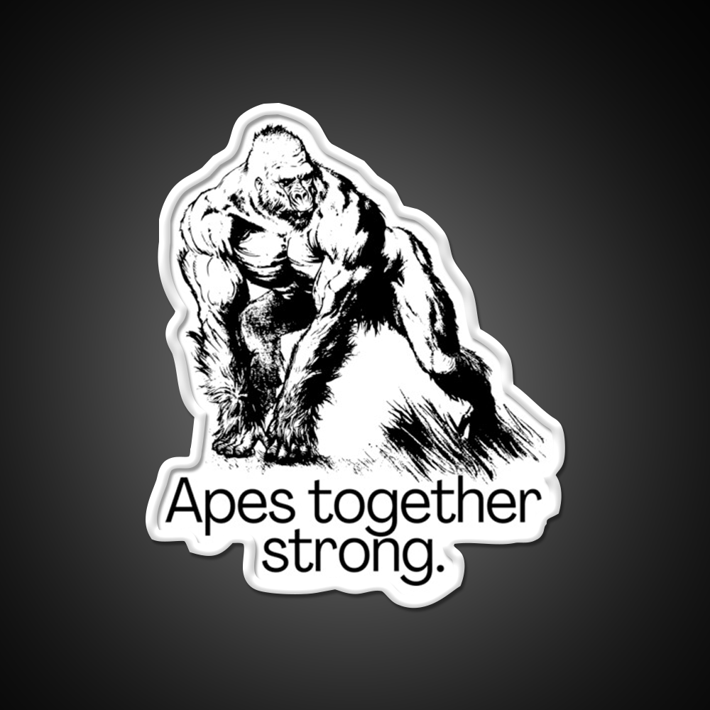 Apes Together Strong Gym Fitness Led Neon Sign Rgb Color