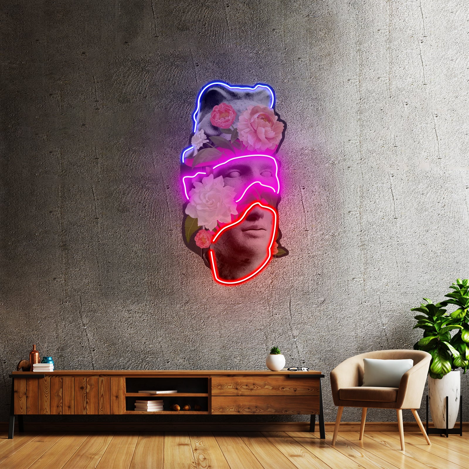 Apollo Flower Head Neon Artwork For Sale For Sale - LED neon sign view 5