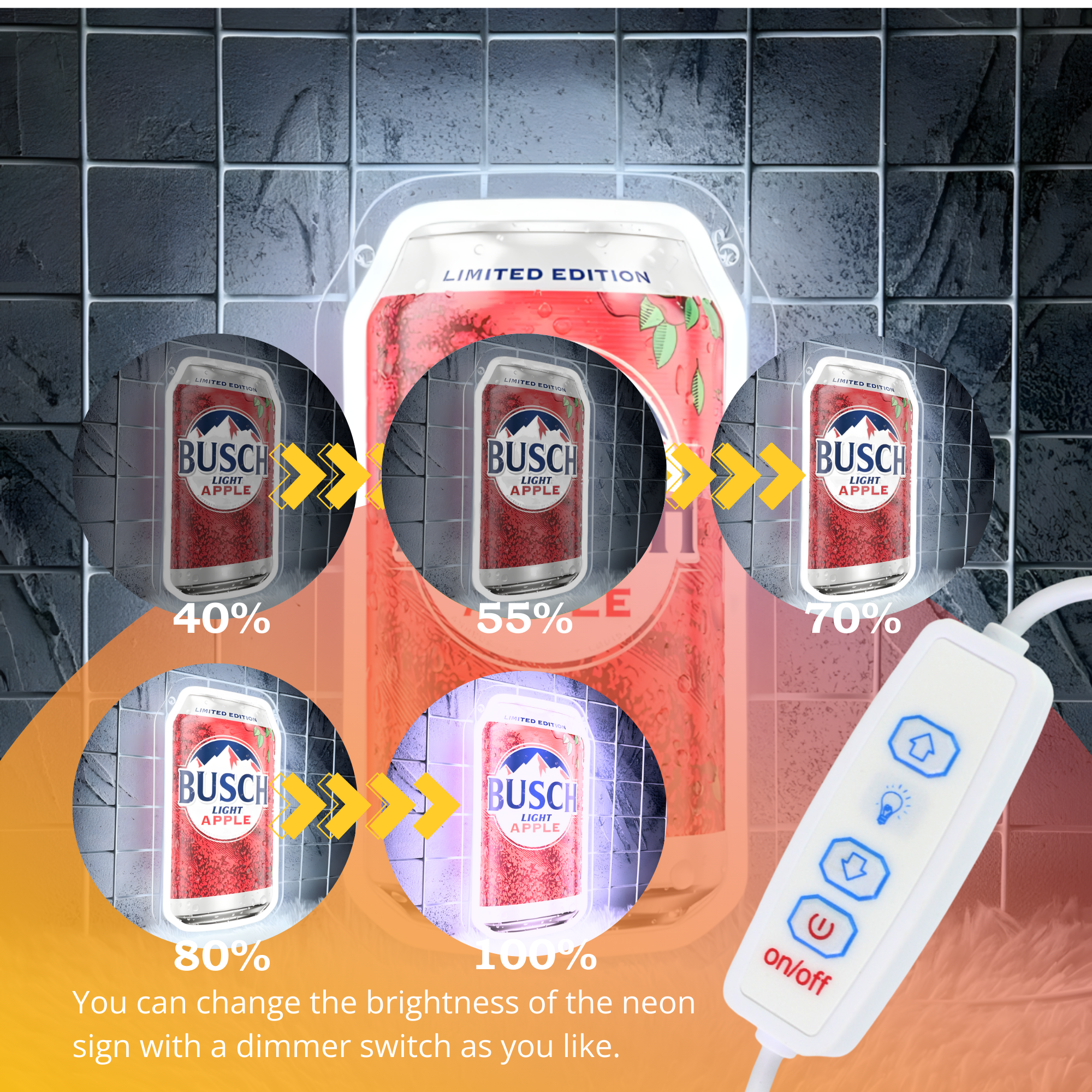 USB Beer Neon Sign 4 Flavor LED Wall Light for Man Cave