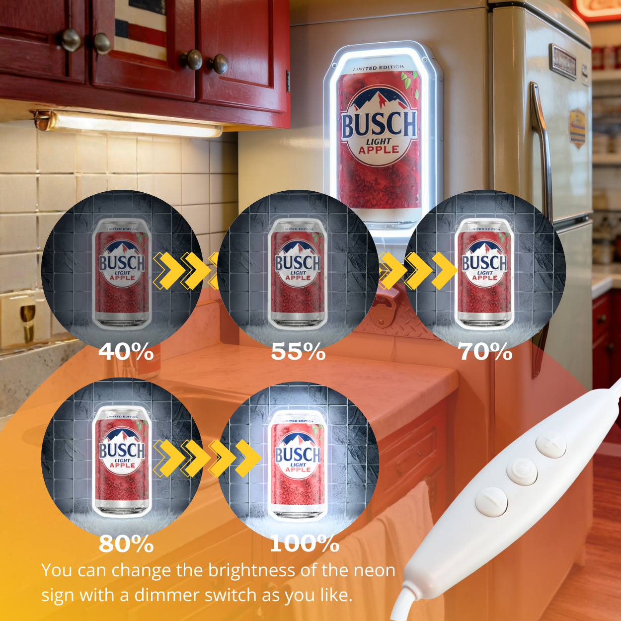 Apple Beer Can USB LED Neon Sign Beer Can for Man Cave Bar Garage Party - Shineneon