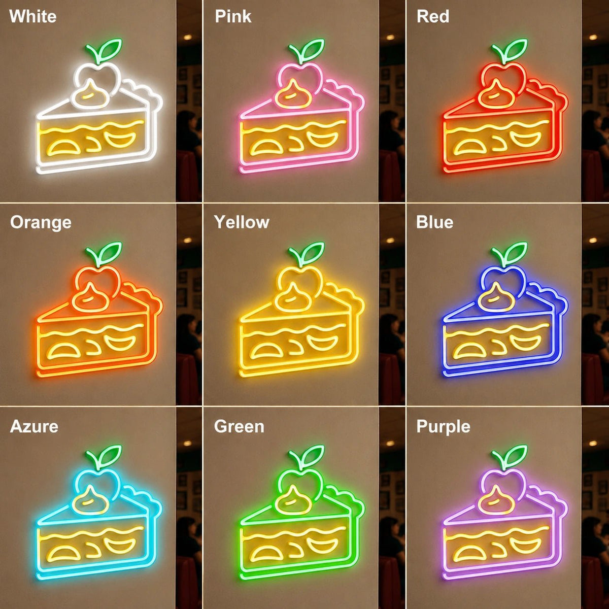 Apple Pie Slice LED Neon Sign - Shineneon