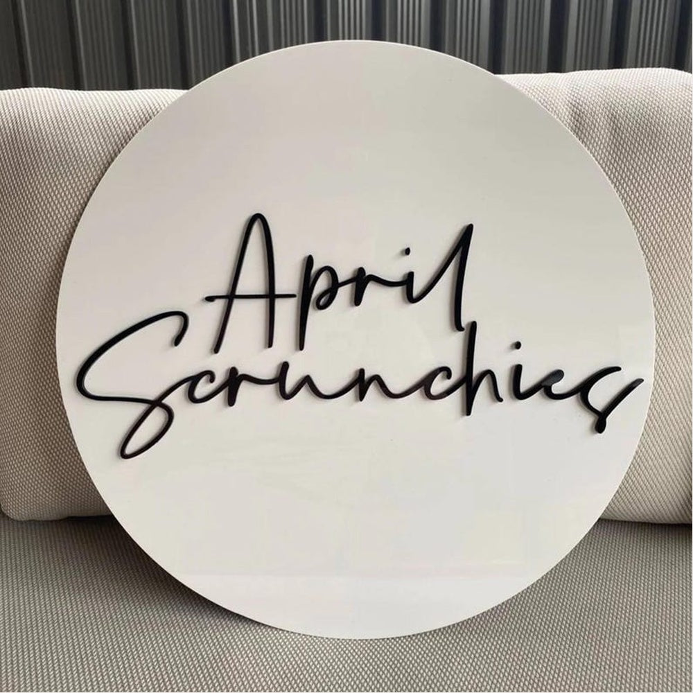 April Scrunchies Acrylic Business Logo Sign - Shineneon