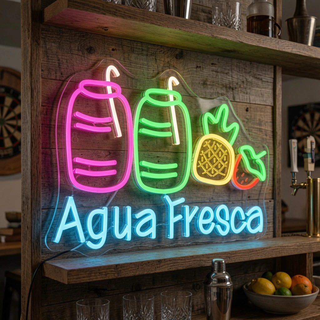Aqua Fresca Wall Decor LED Neon Sign - 03 Real Lifestyle Scene
