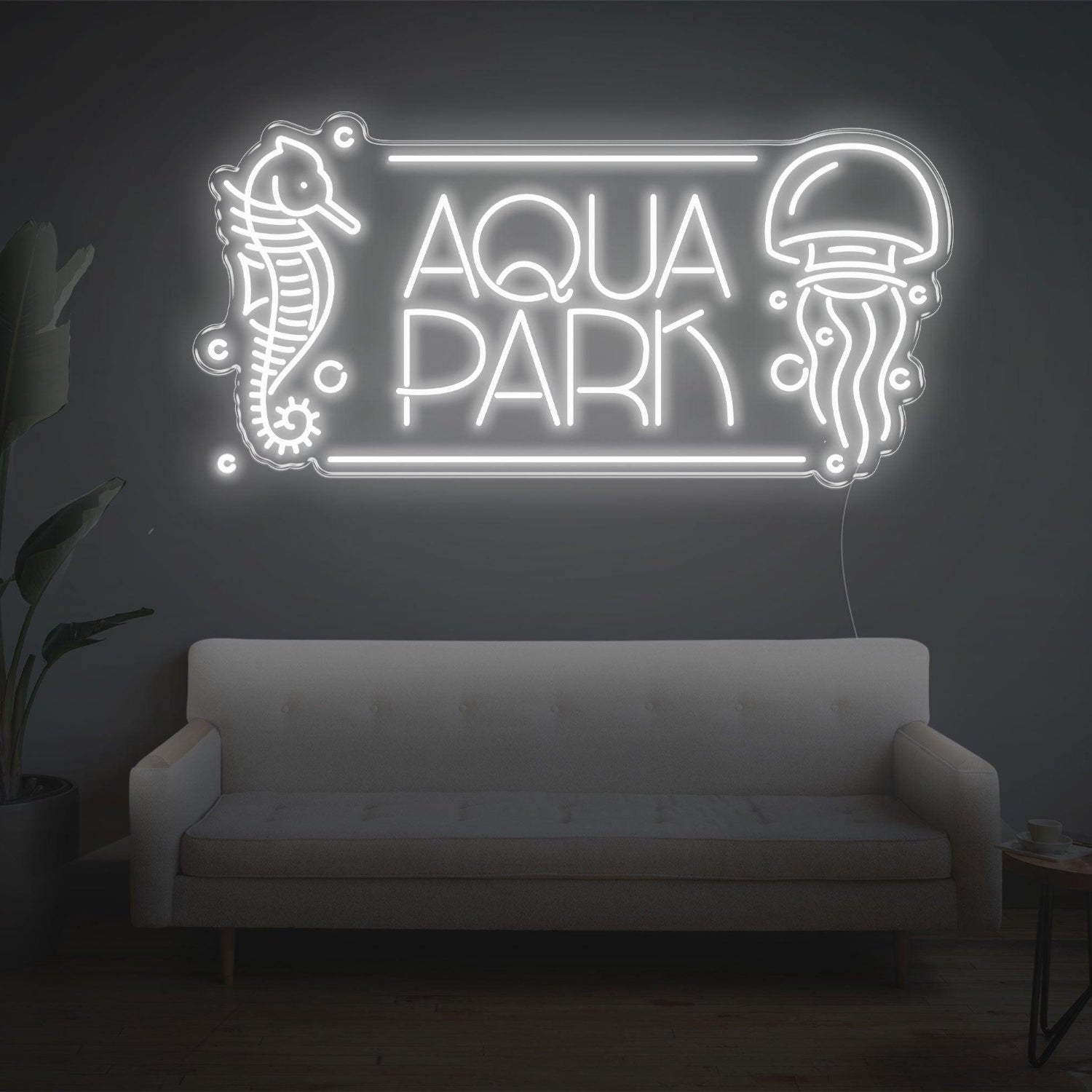 Aqua Park Seahorse Jellyfish Led Neon Sign For Ocean Theme Indoor Decor | Shineneon
