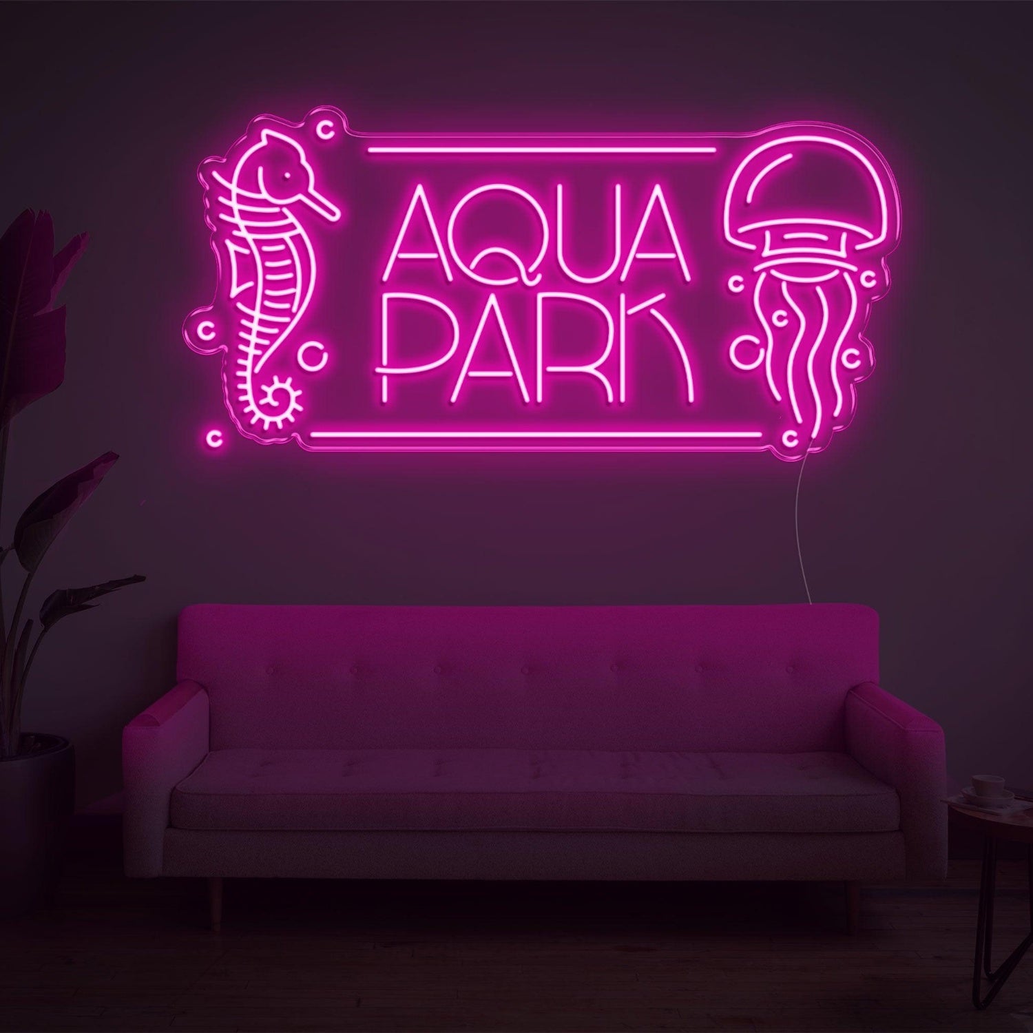 Aqua Park Seahorse Jellyfish Led Neon Sign For Ocean Theme Indoor Decor | Shineneon