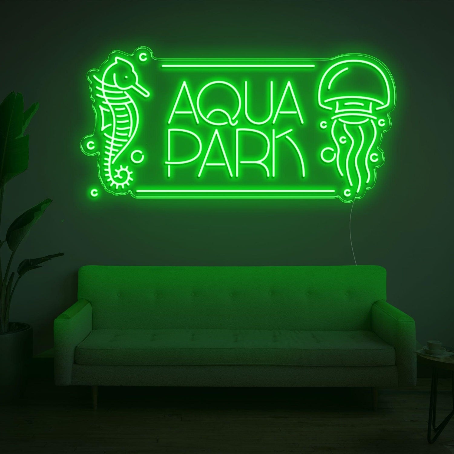 Aqua Park Seahorse Jellyfish Led Neon Sign For Ocean Theme Indoor Decor | Shineneon