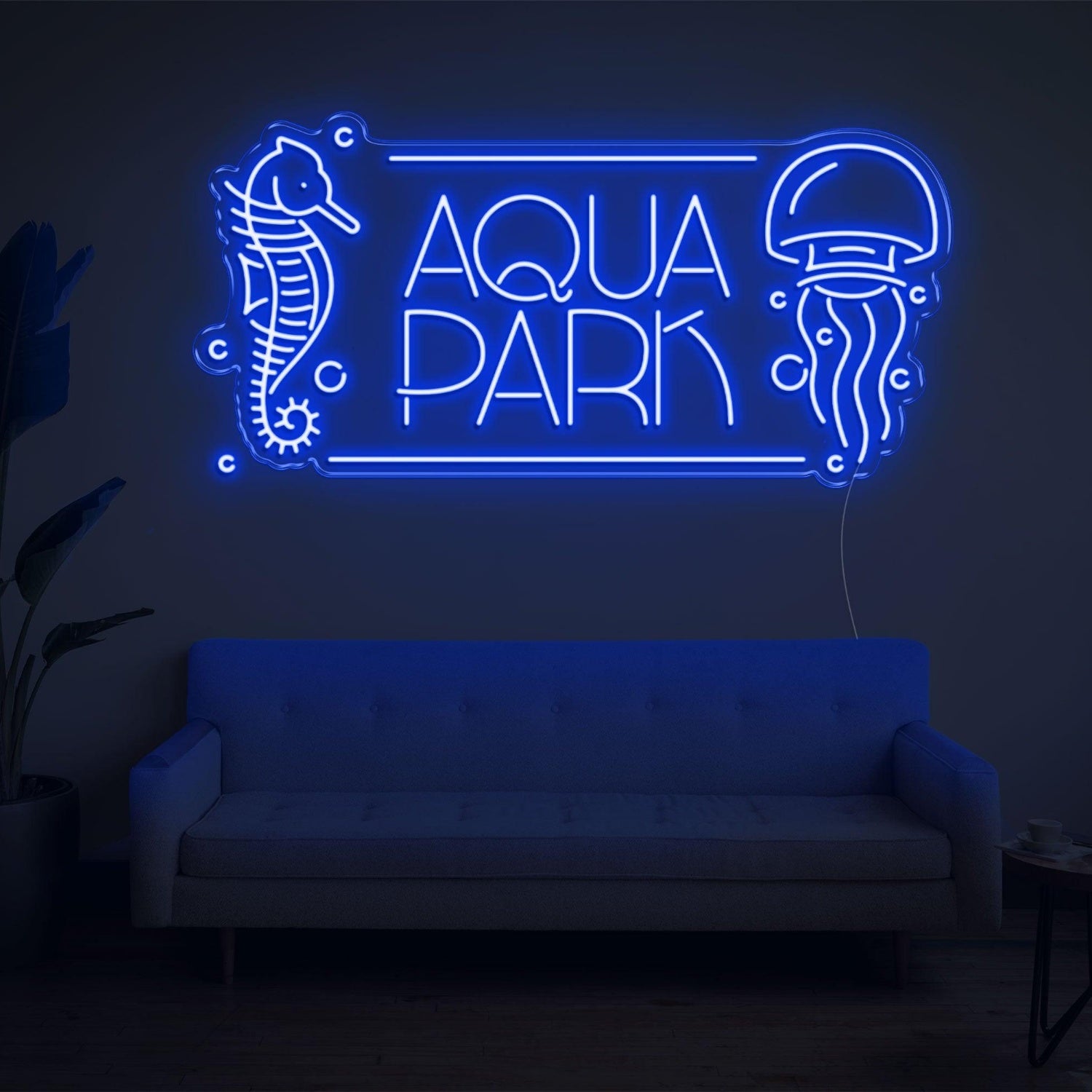 Aqua Park Seahorse Jellyfish Led Neon Sign For Ocean Theme Indoor Decor | Shineneon