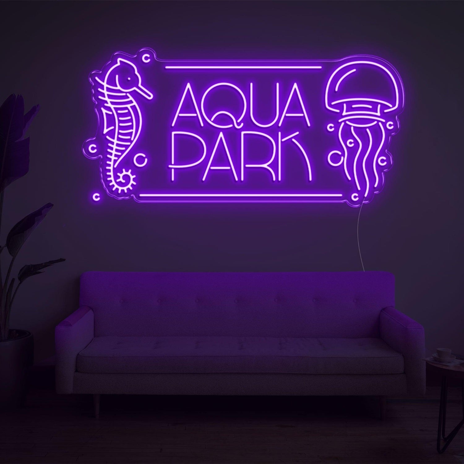 Aqua Park Seahorse Jellyfish Led Neon Sign For Ocean Theme Indoor Decor | Shineneon