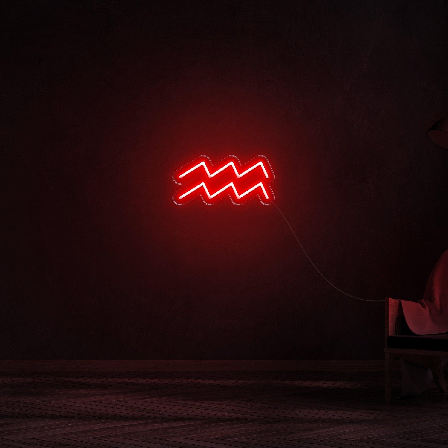 Aquarius Zodiac Orange-Yellow Wave Led Neon Sign For Modern Home Decor | Shineneon