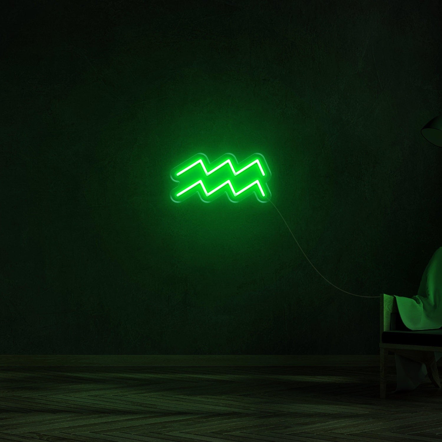 Aquarius Zodiac Orange-Yellow Wave Led Neon Sign For Modern Home Decor | Shineneon