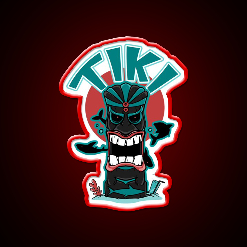 Aquatic Tiki Mask Cocktail Bar Decor Led Neon Sign Rgb Color - LED neon sign view 10
