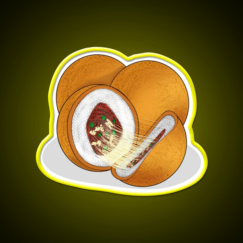 Arancini Italian Rice Ball Snack Food Led Neon Sign Rgb Color - Custom LED neon sign front view