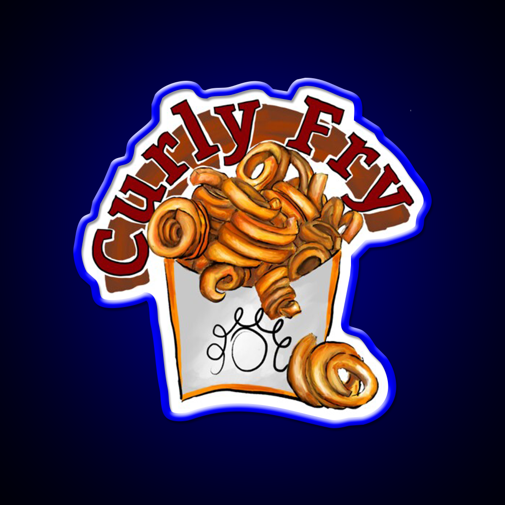 Arbys Curly Fry Fast Food Led Neon Sign For Burger Place Rgb Color