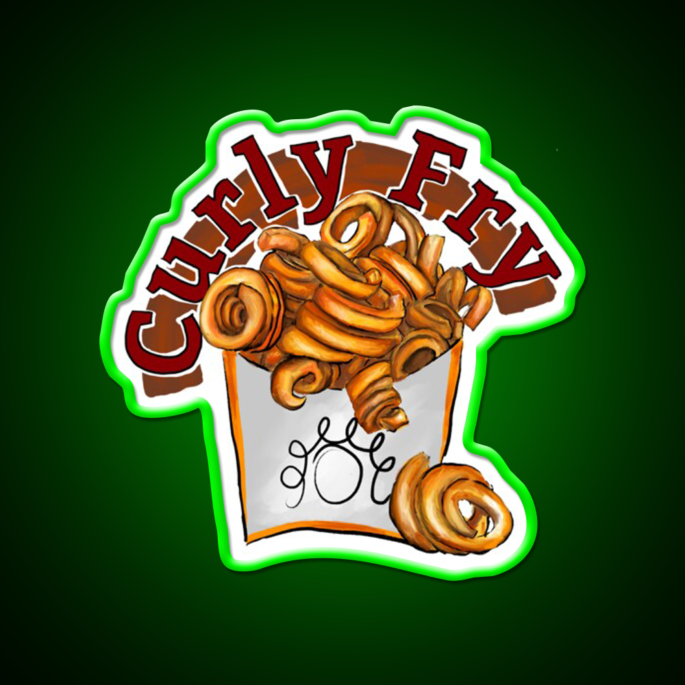 Arbys Curly Fry Fast Food Led Neon Sign For Burger Place Rgb Color