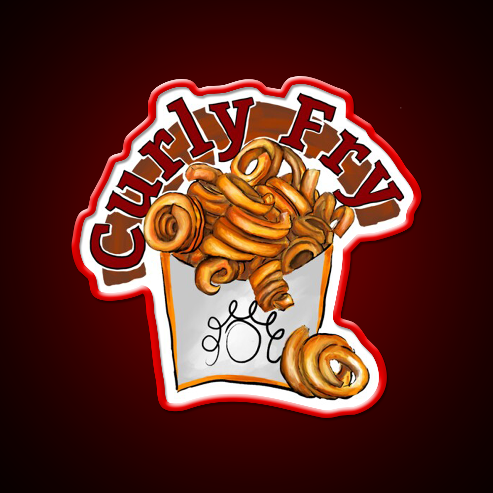 Arbys Curly Fry Fast Food Led Neon Sign For Burger Place Rgb Color