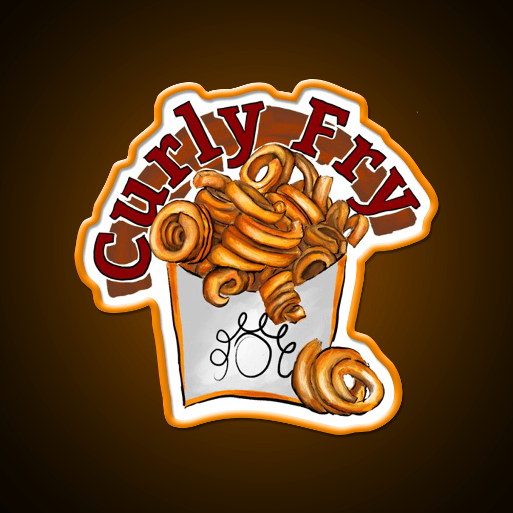 Arbys Curly Fry Fast Food Led Neon Sign For Burger Place Rgb Color - Shineneon