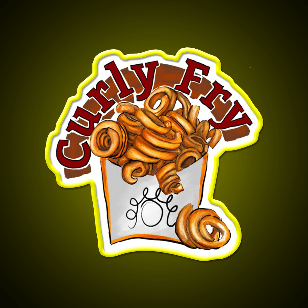Arbys Curly Fry Fast Food Led Neon Sign For Burger Place Rgb Color - Shineneon