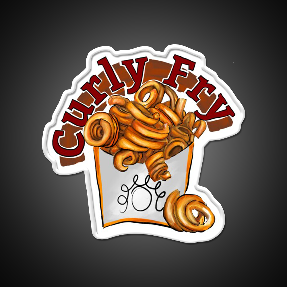 Arbys Curly Fry Fast Food Led Neon Sign For Burger Place Rgb Color