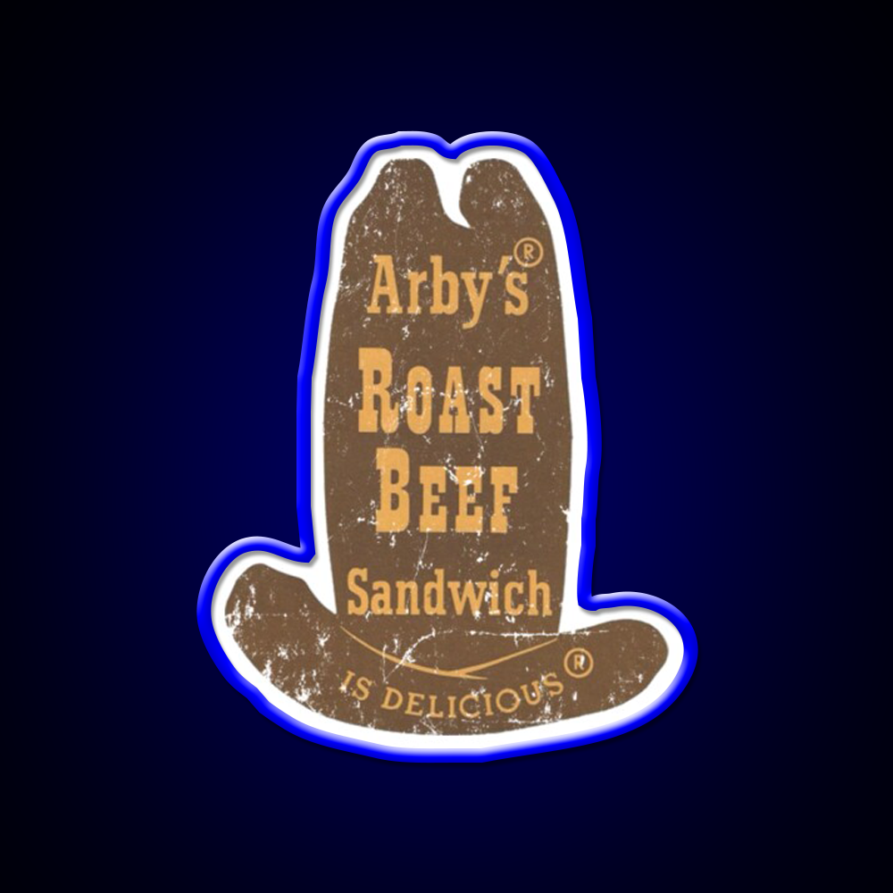 Arbys Roast Beef Shirt Fast Food Led Neon Sign For Burger Place Rgb Color
