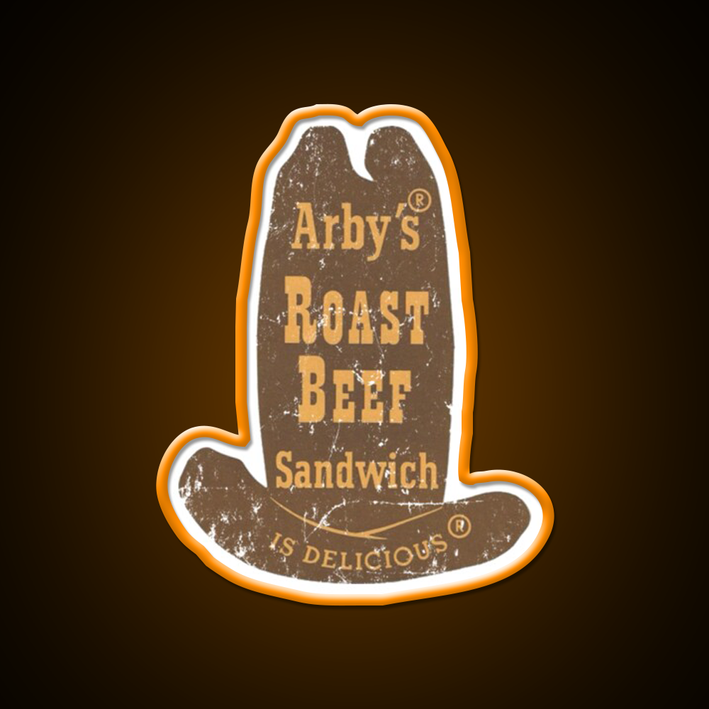Arbys Roast Beef Shirt Fast Food Led Neon Sign For Burger Place Rgb Color