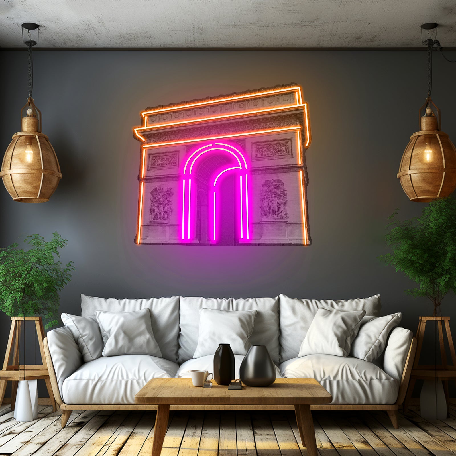 Arc De Triomphe Led Neon Acrylic Artwork For Sale