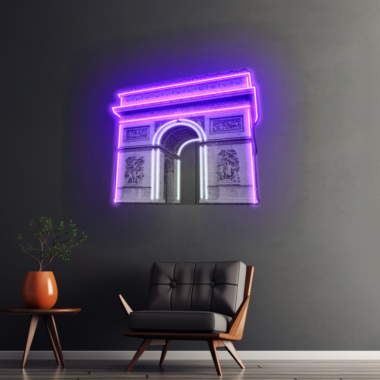 Arc De Triomphe Led Neon Acrylic Artwork For Sale