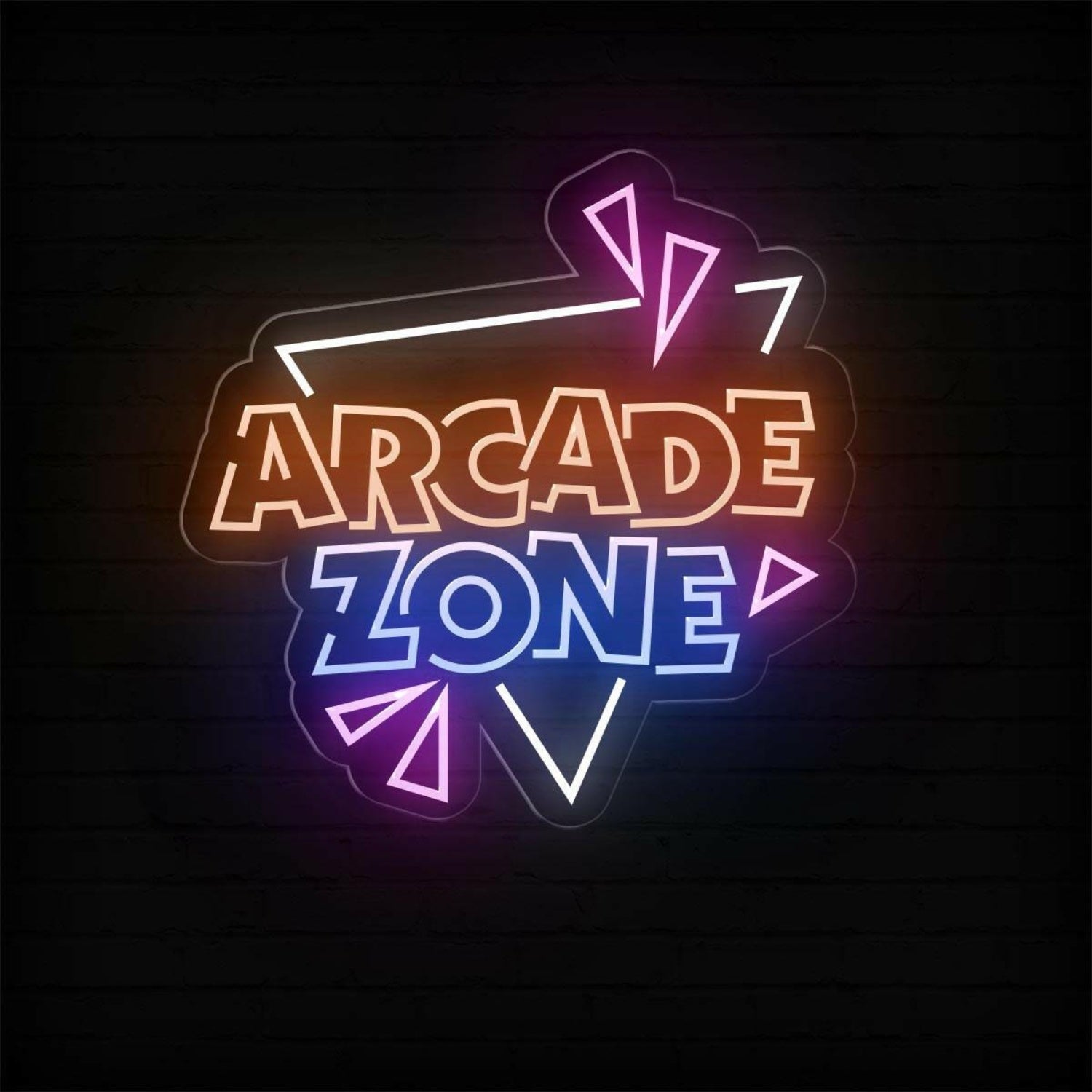 Arcade Zone Retro Multicolor Led Neon Sign For Game Rooms And Bars | Shineneon