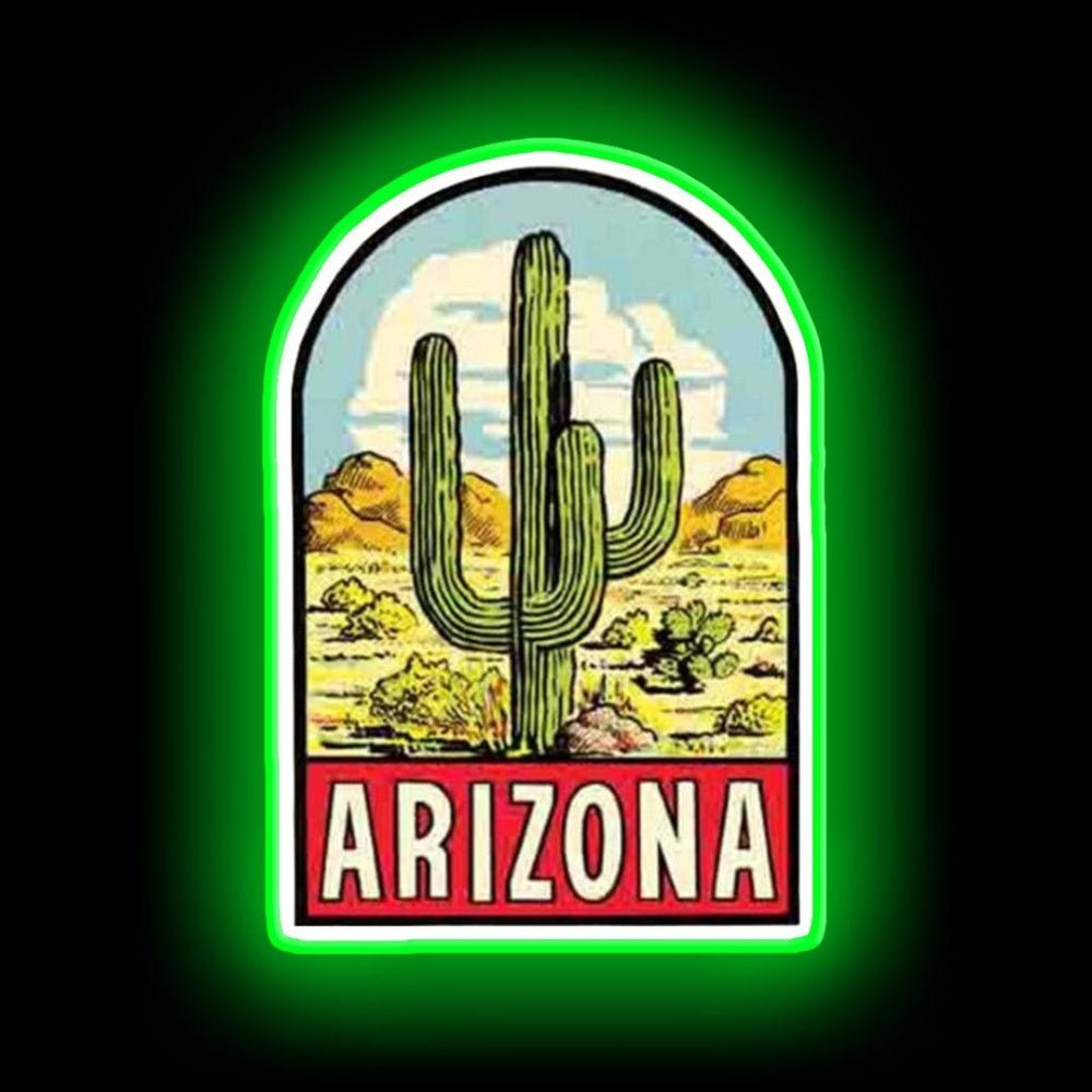 Arizona Vintage Travel Decal Neon Sign - Shineneon