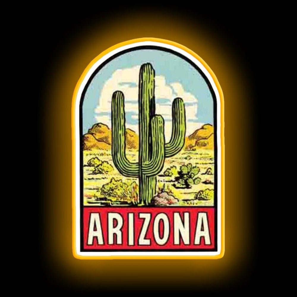 Arizona Vintage Travel Decal Neon Sign - Shineneon