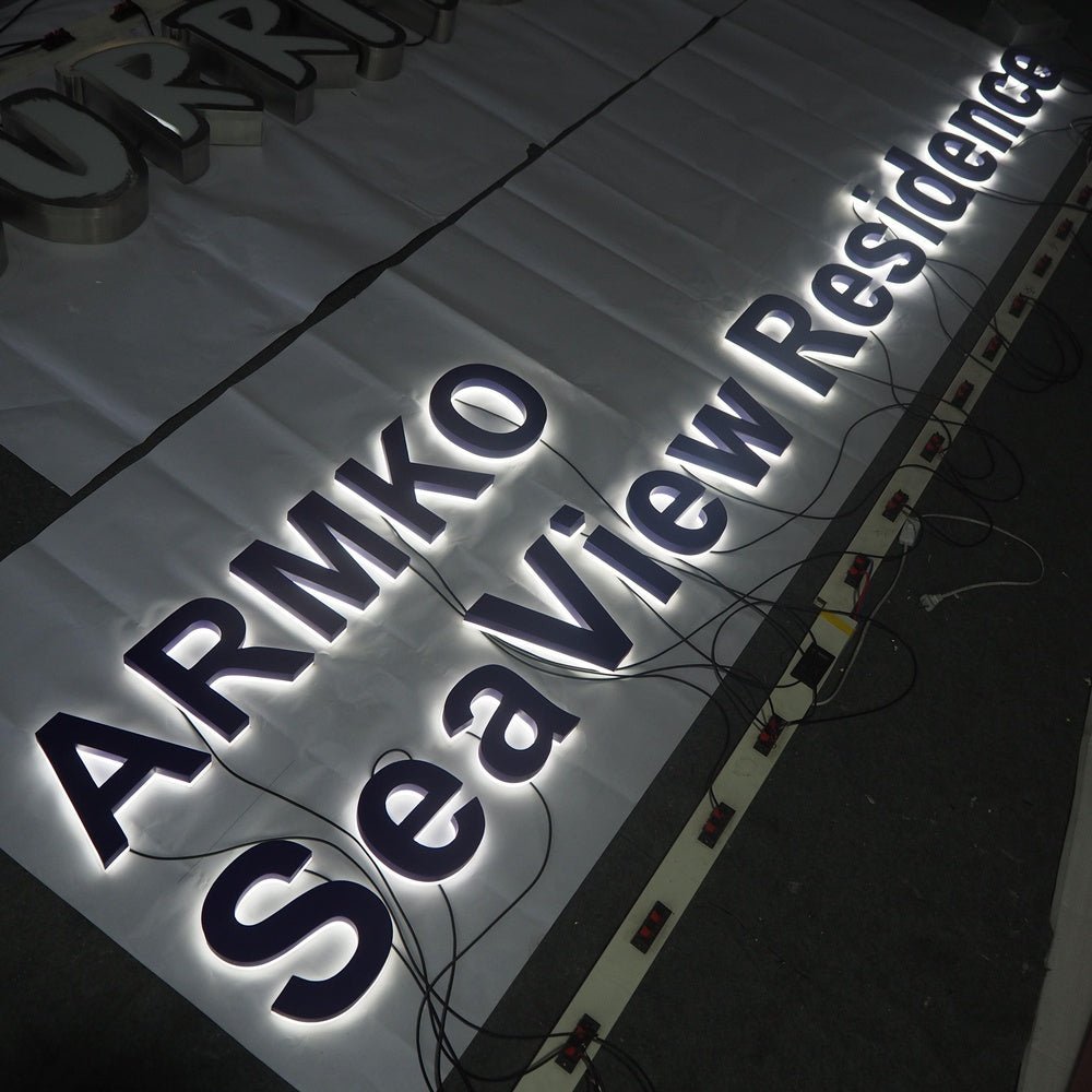 Armko Seaview Residence 3D Backlit Letters Business Metal Led Sign - Shineneon