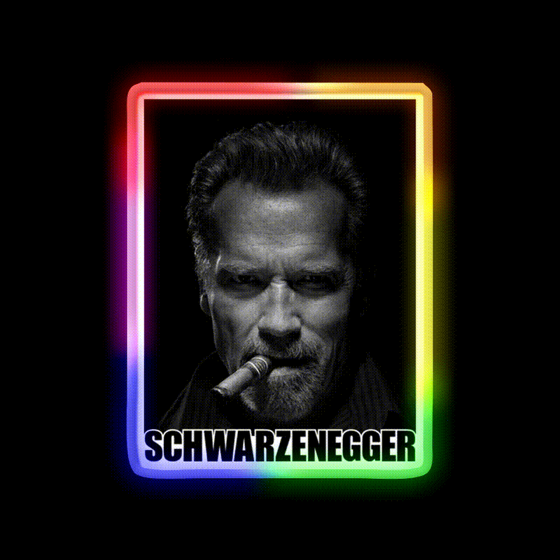 Arnold Schwarzenegger Cigar Gym Fitness Led Neon Sign Rgb Color