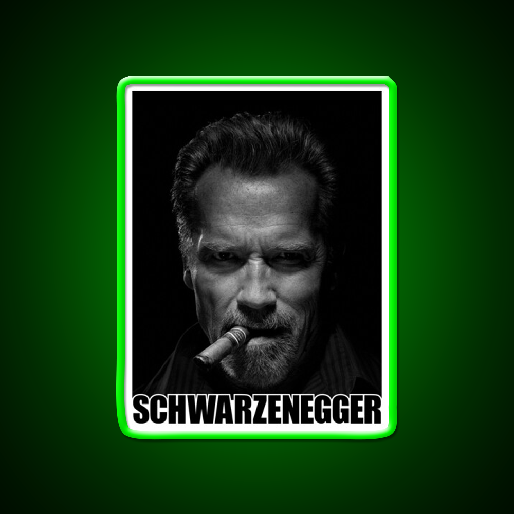 Arnold Schwarzenegger Cigar Gym Fitness Led Neon Sign Rgb Color