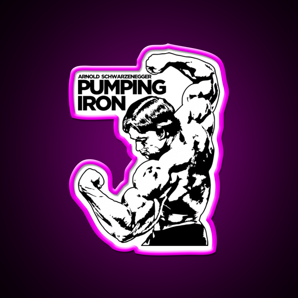 Arnold Schwarzenegger Classic Pumping Iron Gym Fitness Led Neon Sign Rgb Color