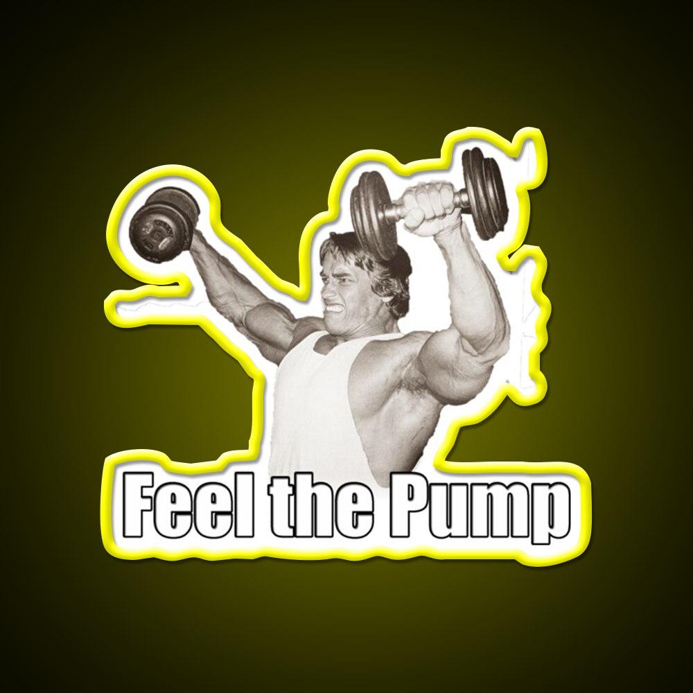 Arnold Schwarzenegger Feel The Pump Gym Fitness Led Neon Sign Rgb Color