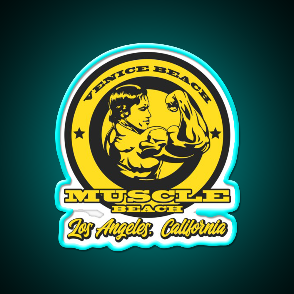 Arnold Schwarzenegger Muscle Beach Gym Fitness Led Neon Sign Rgb Color