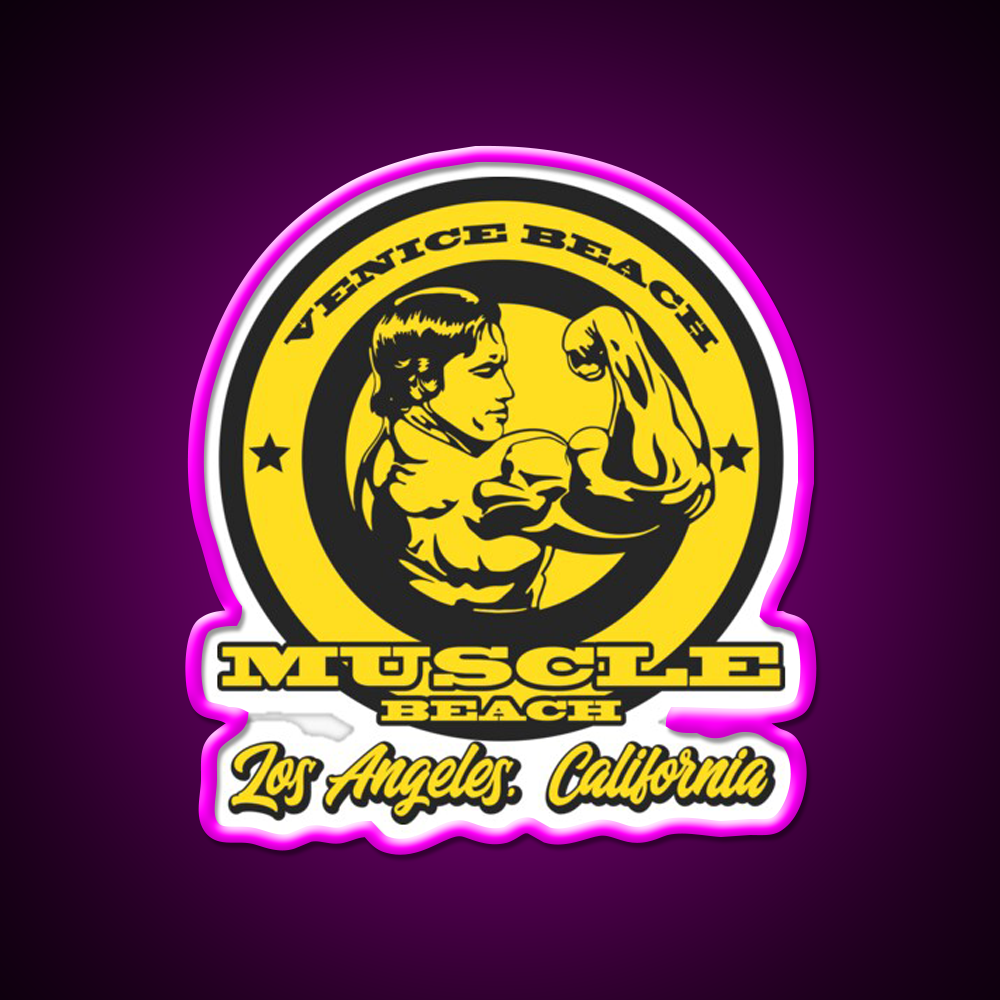 Arnold Schwarzenegger Muscle Beach Gym Fitness Led Neon Sign Rgb Color