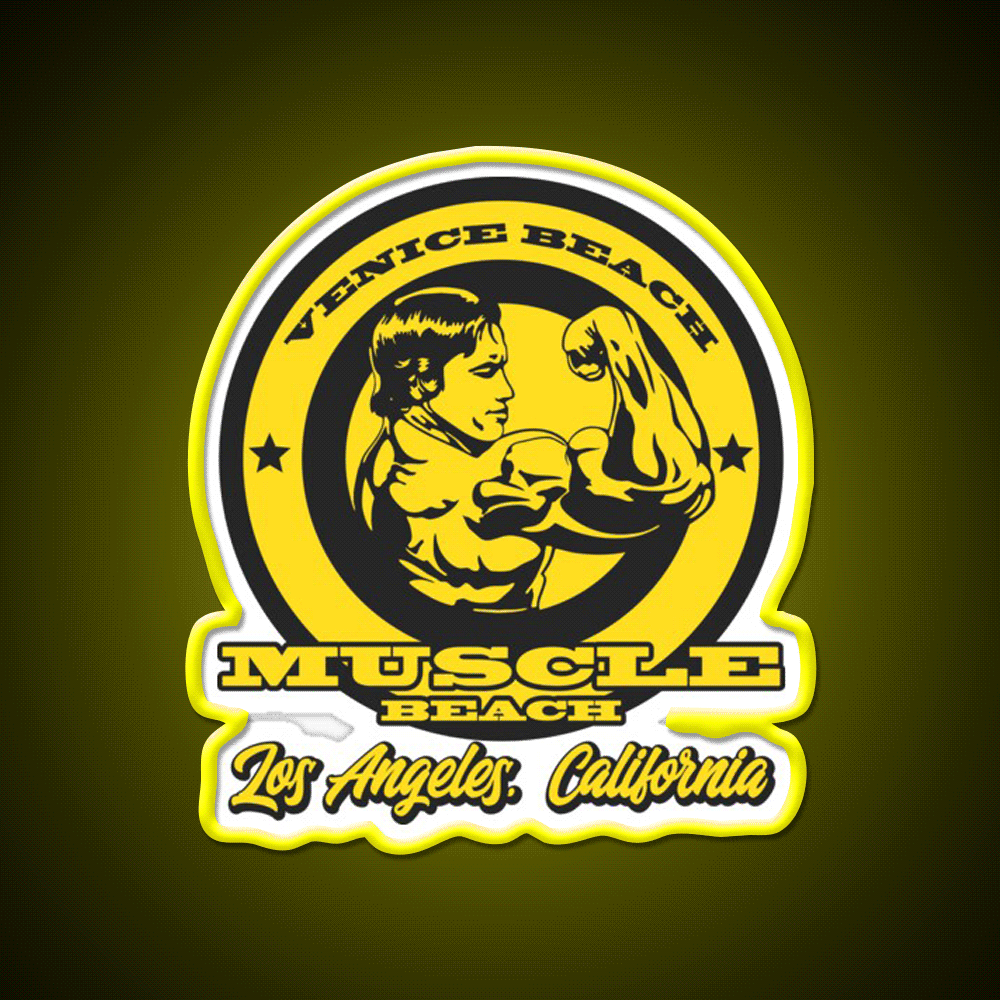 Arnold Schwarzenegger Muscle Beach Gym Fitness Led Neon Sign Rgb Color