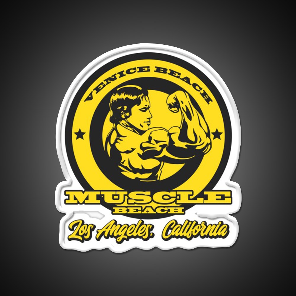 Arnold Schwarzenegger Muscle Beach Gym Fitness Led Neon Sign Rgb Color