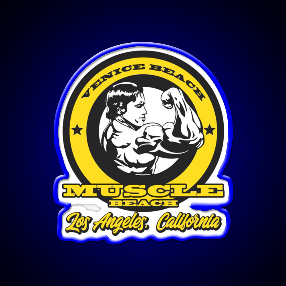 Arnold Schwarzenegger Venice Beach Muscle Beach Gym Fitness Led Neon Sign Rgb Color