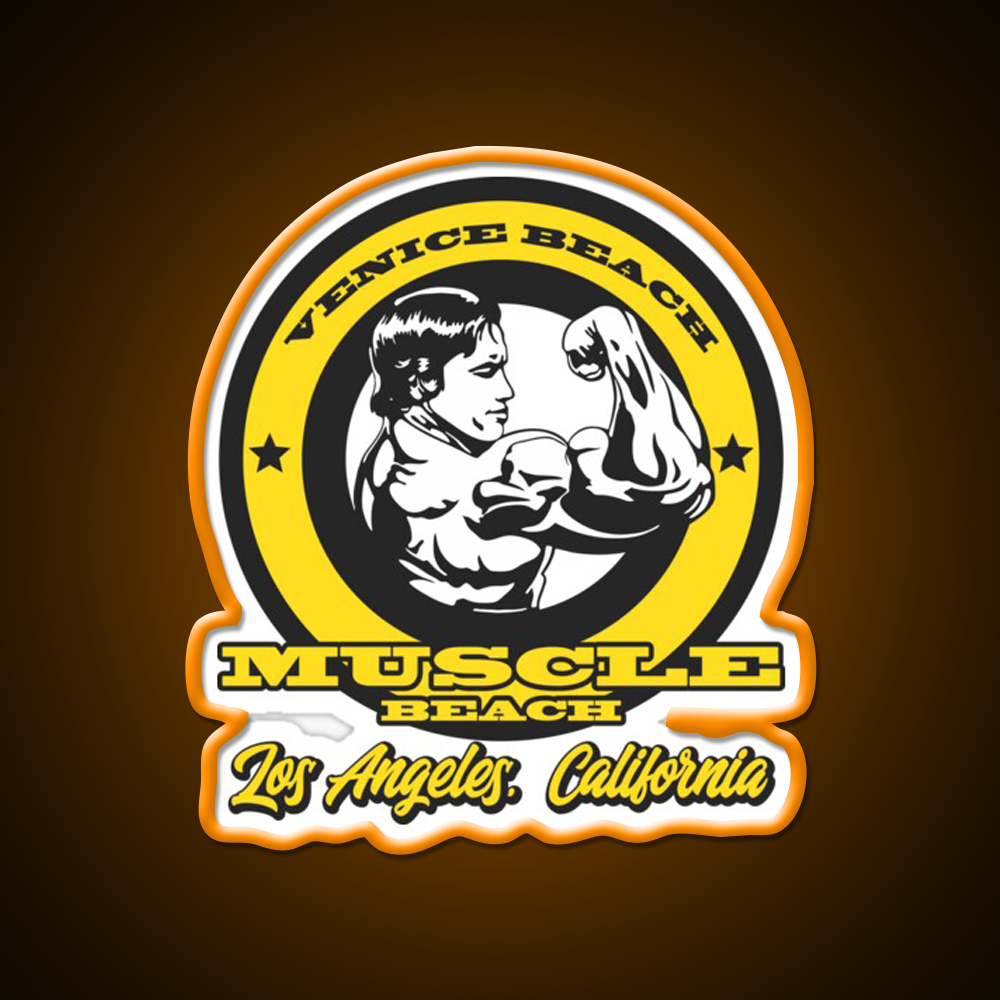 Arnold Schwarzenegger Venice Beach Muscle Beach Gym Fitness Led Neon Sign Rgb Color