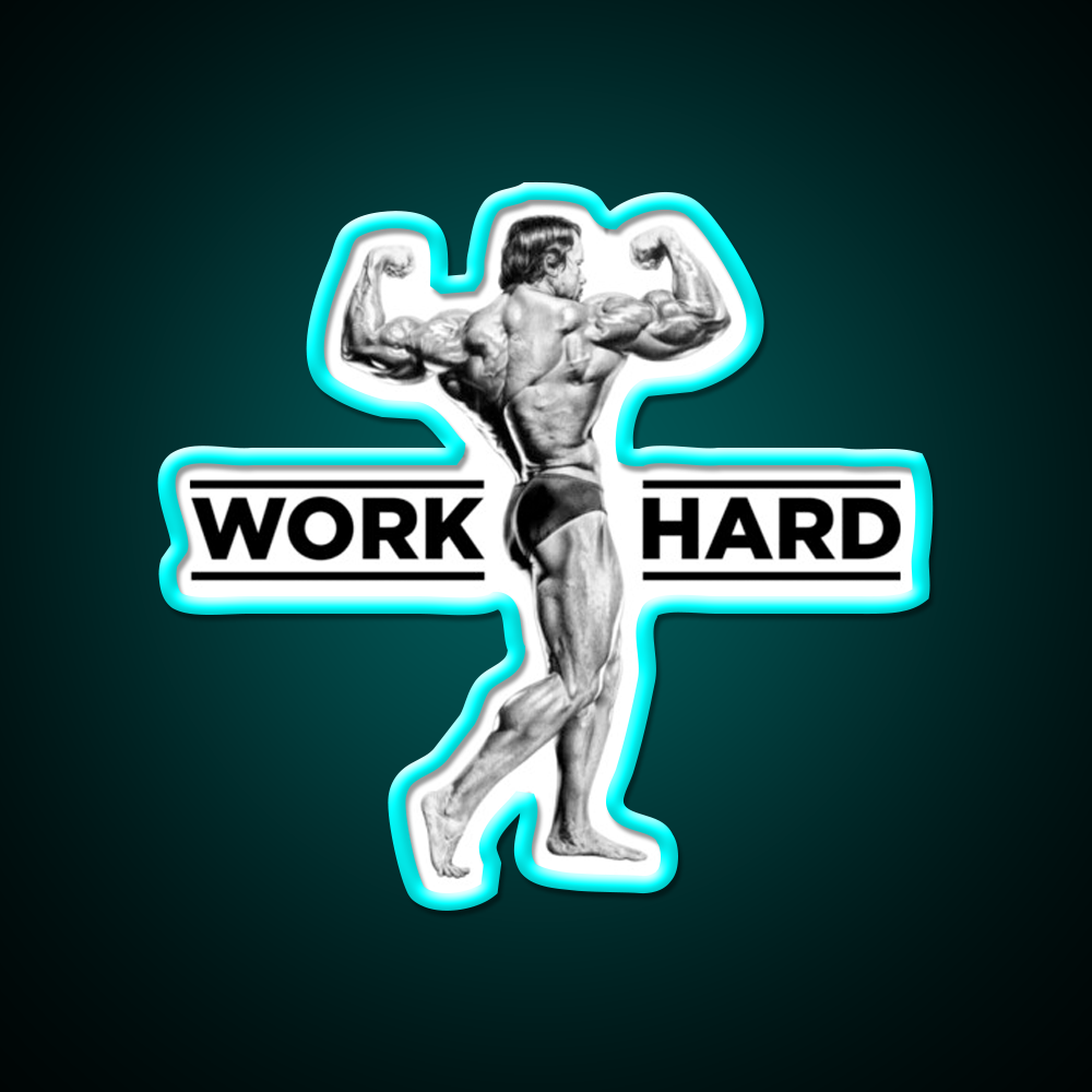 Arnold Schwarzenegger Work Hard Gym Fitness Led Neon Sign Rgb Color