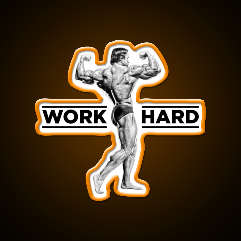 Arnold Schwarzenegger Work Hard Gym Fitness Led Neon Sign Rgb Color