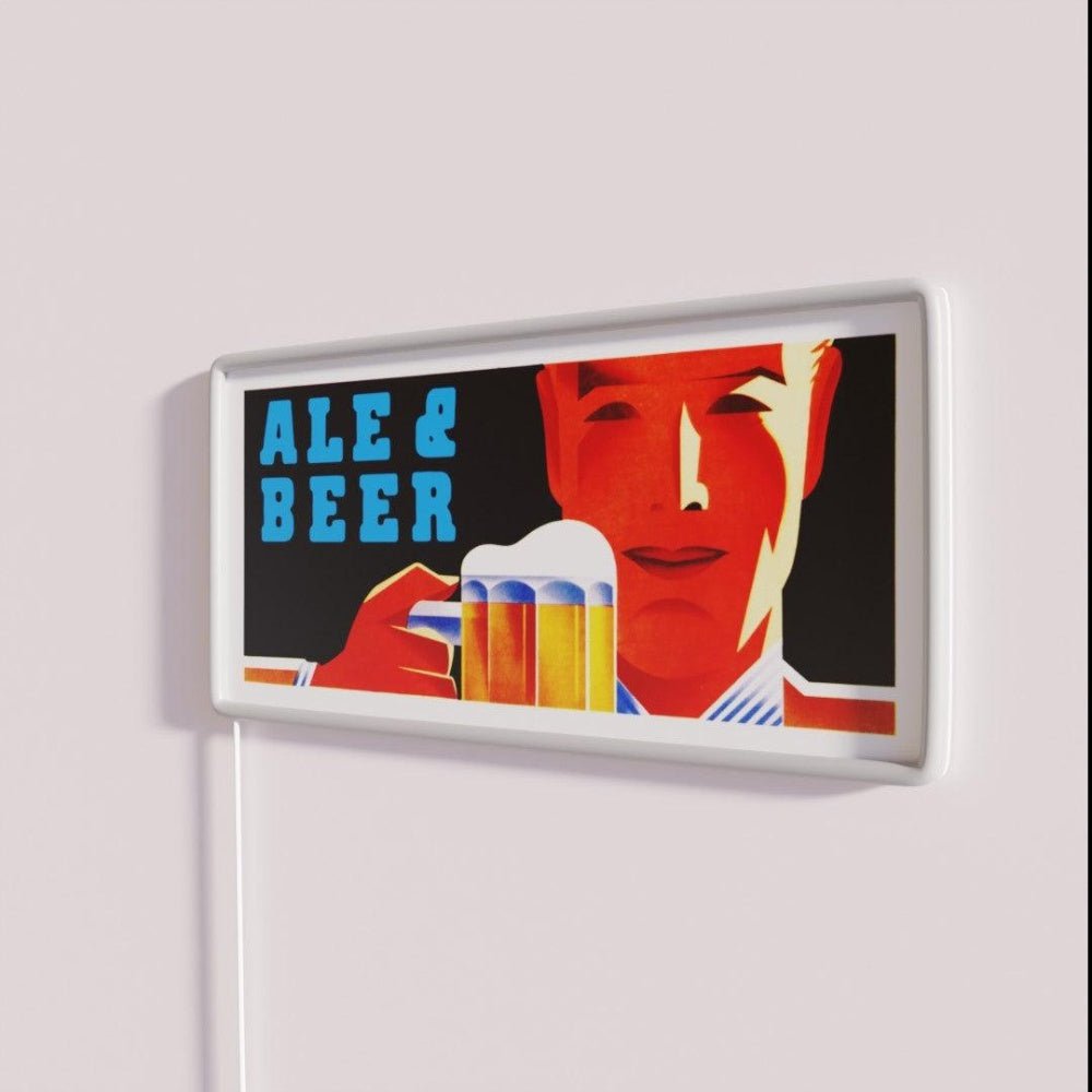 Art Deco Ale And Beer Poster From The 1930s Rgb Led Neon Sign - Shineneon