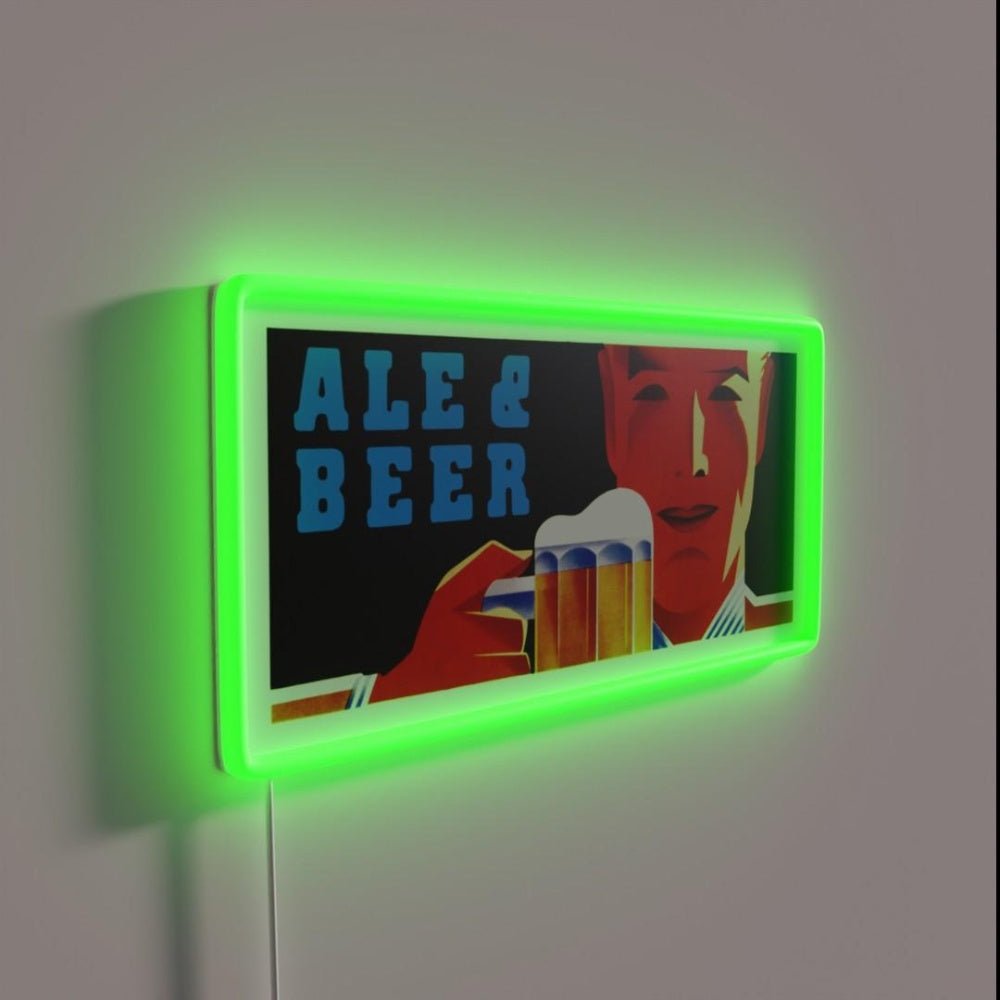 Art Deco Ale And Beer Poster From The 1930s Rgb Led Neon Sign - Shineneon