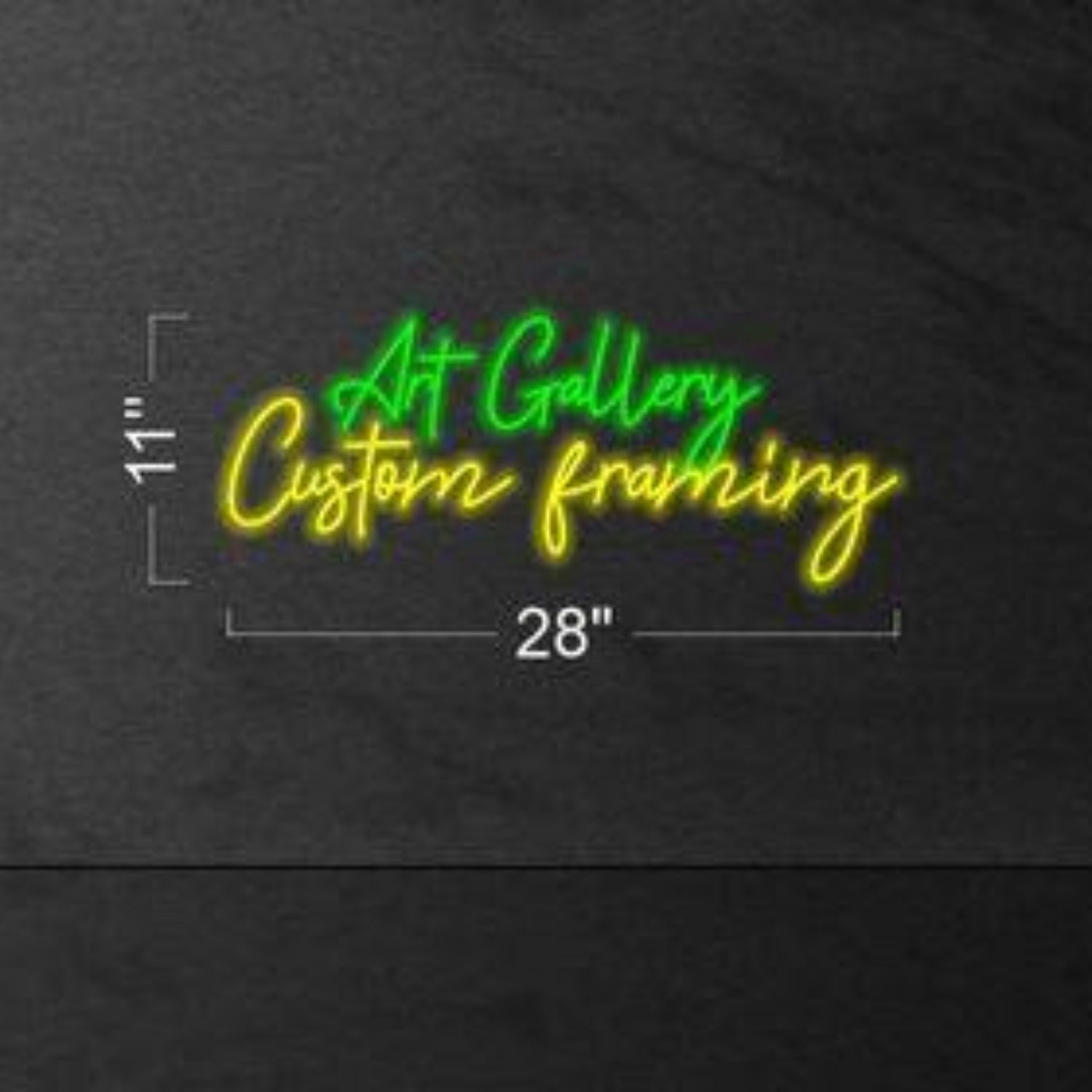 Art Gallery Custom Framing Green Yellow Led Neon Sign For Gallery Wall Decor | Shineneon