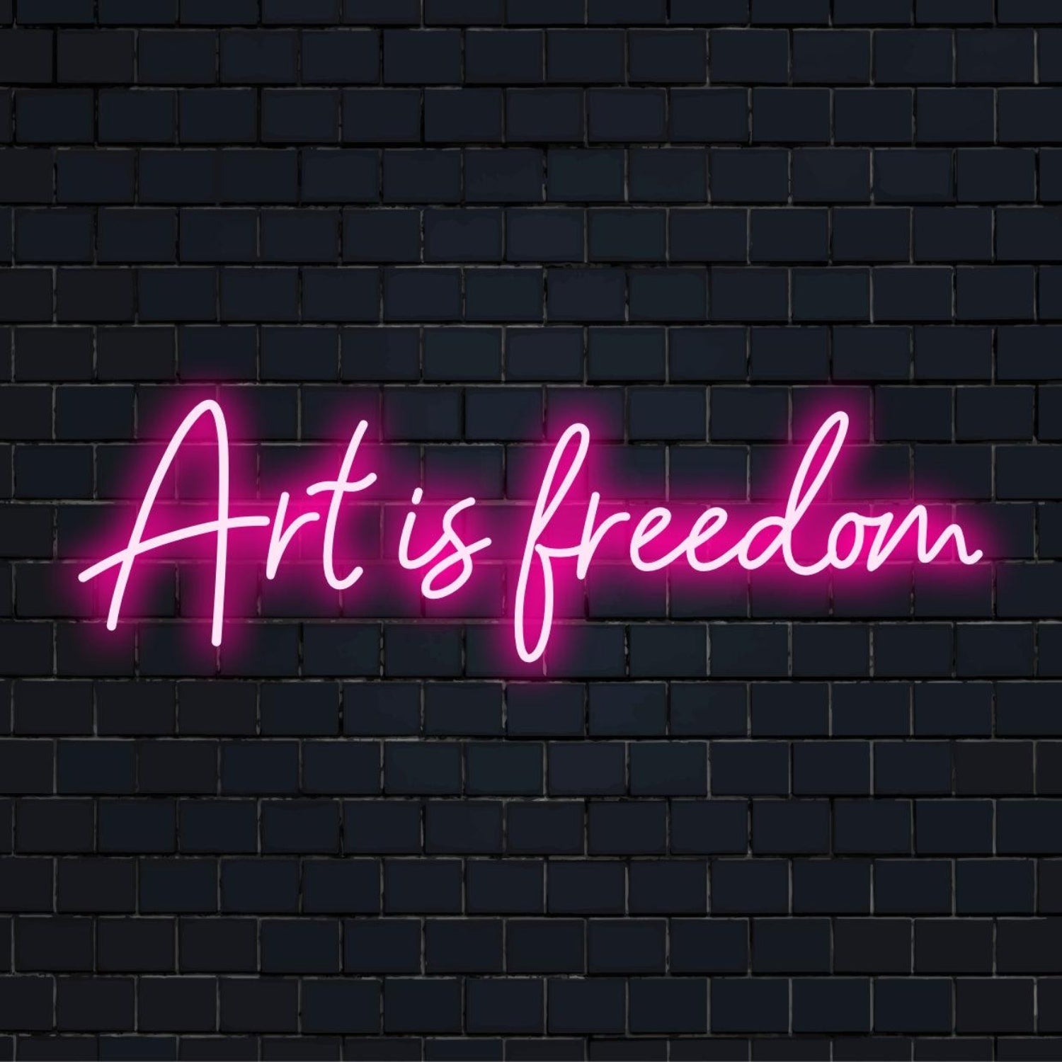 Art Is Freedom Pink Glow Led Neon Sign Art Studio Cafe Bar Decor | Shineneon