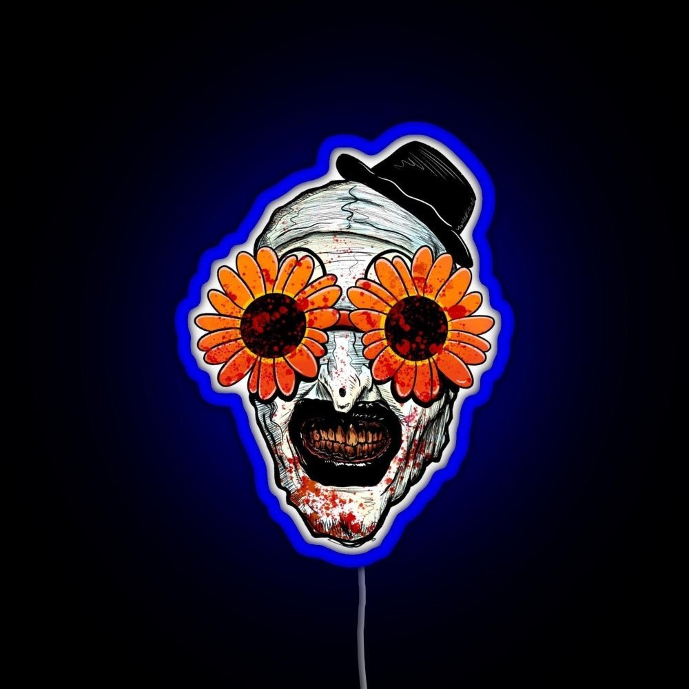 Art The Clown Terrifier 2 Sunflower Sunglasses Rgb Led Neon Sign Pop Wall Art - Shineneon