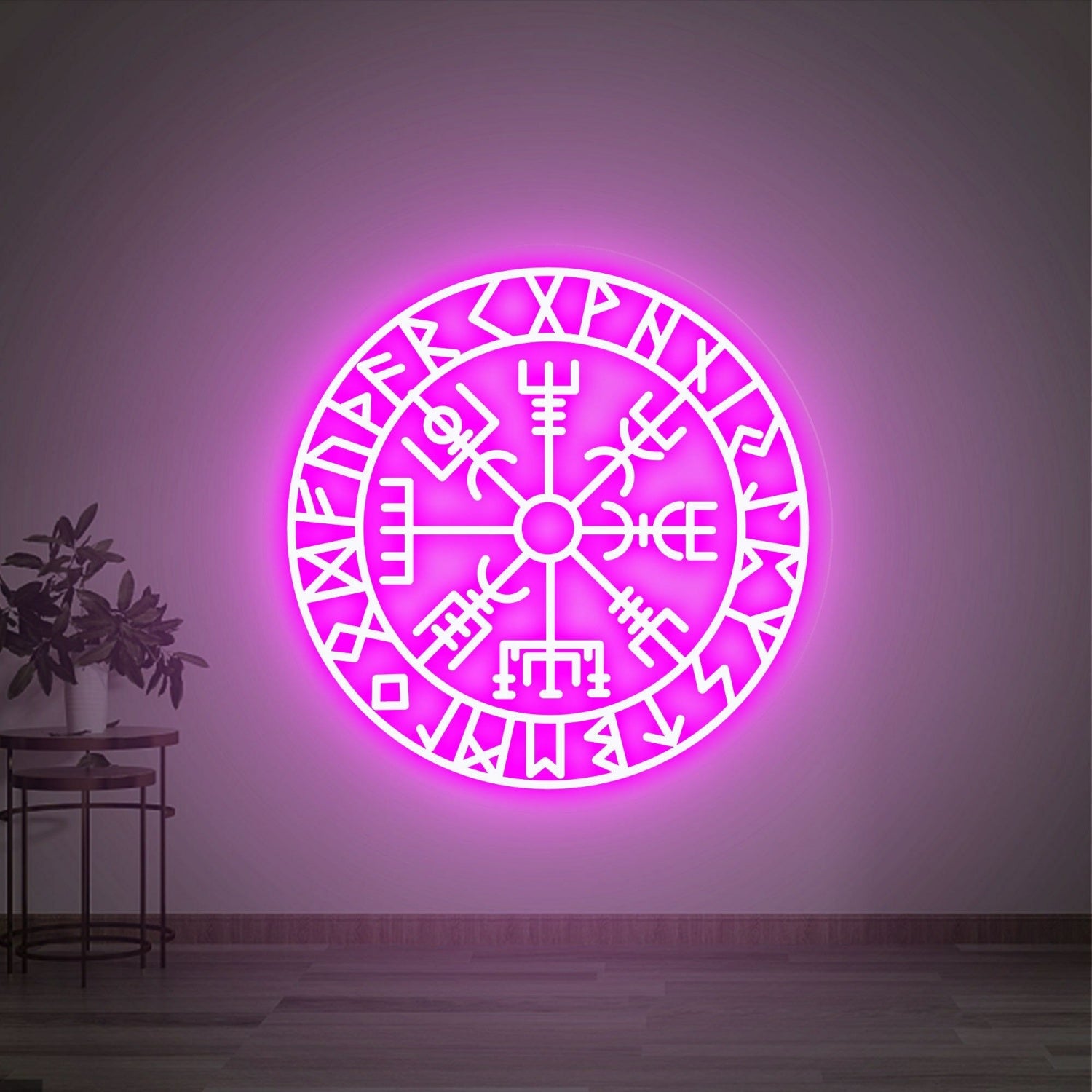 Art Vegvisir Runic Led Neon Sign Wall Decor Viking Compass Perfect For Home | Shineneon